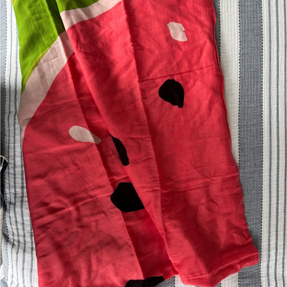 Kate Spade Semi-Circle Watermelon Pareo Scarf Wrap Beach Cover Up